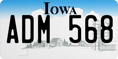 IA license plate ADM568