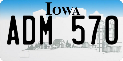 IA license plate ADM570