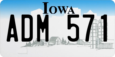 IA license plate ADM571