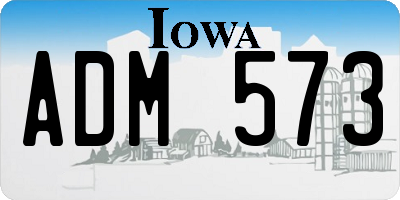 IA license plate ADM573