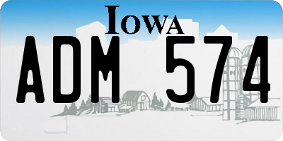 IA license plate ADM574
