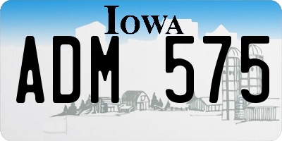 IA license plate ADM575