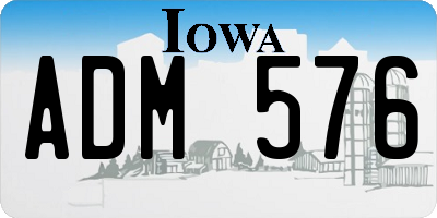 IA license plate ADM576