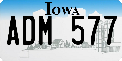 IA license plate ADM577
