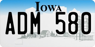 IA license plate ADM580