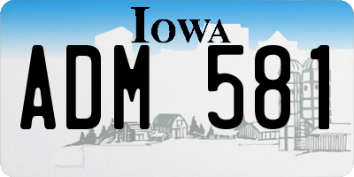 IA license plate ADM581