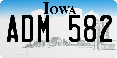 IA license plate ADM582
