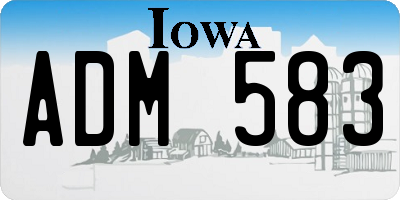 IA license plate ADM583