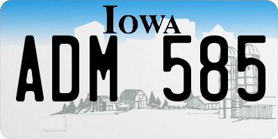 IA license plate ADM585