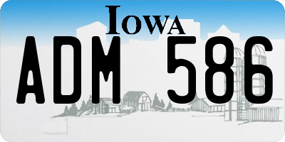IA license plate ADM586