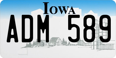 IA license plate ADM589