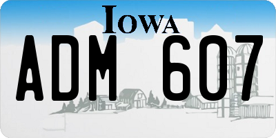 IA license plate ADM607