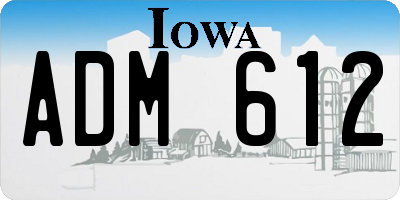 IA license plate ADM612