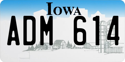 IA license plate ADM614