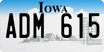 IA license plate ADM615