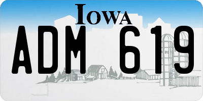 IA license plate ADM619