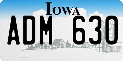 IA license plate ADM630