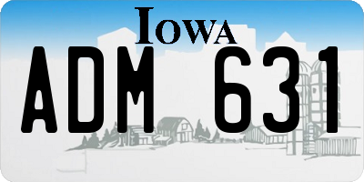 IA license plate ADM631