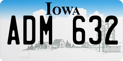 IA license plate ADM632