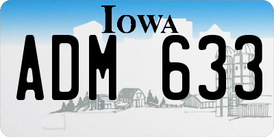 IA license plate ADM633