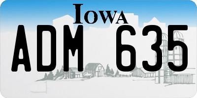 IA license plate ADM635