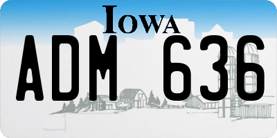 IA license plate ADM636