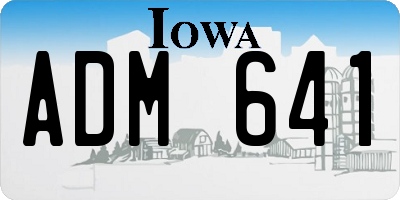 IA license plate ADM641
