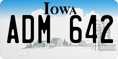 IA license plate ADM642