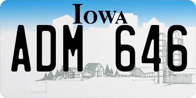 IA license plate ADM646