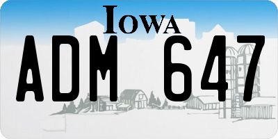 IA license plate ADM647