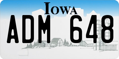 IA license plate ADM648