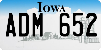 IA license plate ADM652