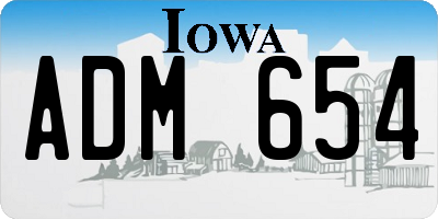 IA license plate ADM654