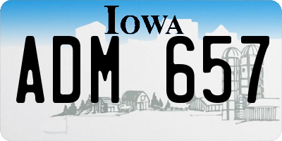 IA license plate ADM657