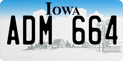 IA license plate ADM664