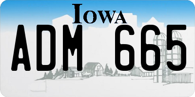 IA license plate ADM665