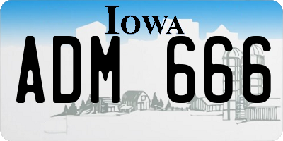 IA license plate ADM666
