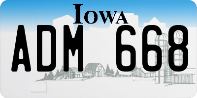 IA license plate ADM668