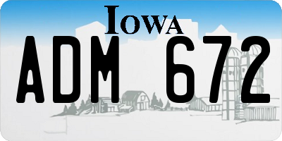 IA license plate ADM672