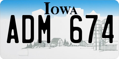 IA license plate ADM674