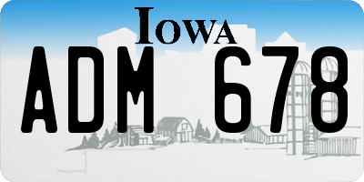 IA license plate ADM678