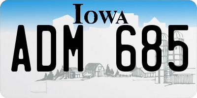 IA license plate ADM685