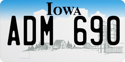 IA license plate ADM690