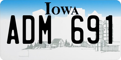 IA license plate ADM691