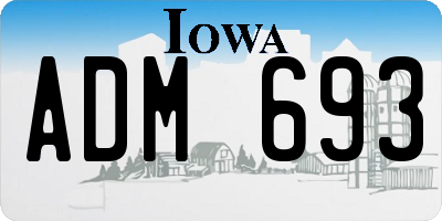 IA license plate ADM693