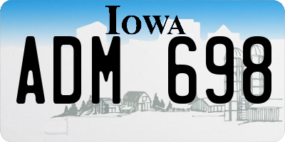 IA license plate ADM698