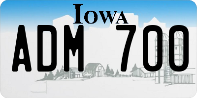 IA license plate ADM700