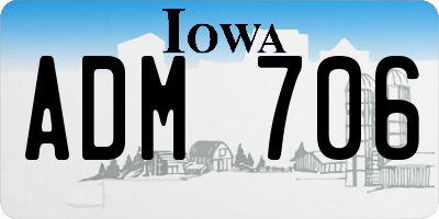 IA license plate ADM706