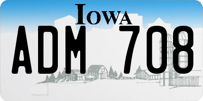 IA license plate ADM708