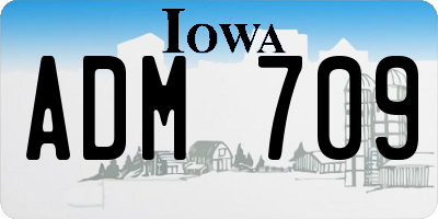 IA license plate ADM709